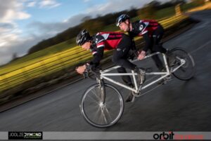 Dominic Irvine and Charlie Mitchell on ther way to smashing the LEJOG tandem record