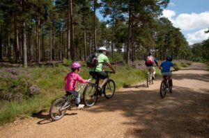 Family cycling at Moors Valley Country Park and Forest (source Facebook page)