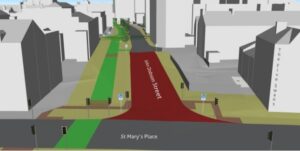 Cycle path plans for John Dobson Street in Newcastle