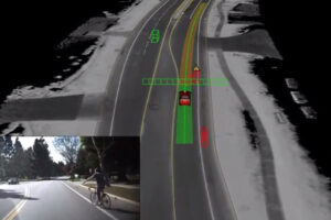 Google driverless car meets cyclist