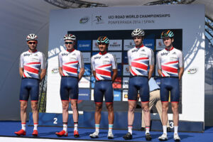 Great Britain men’s under 23 team at 2014 UCI Road World Championships (copyright Britishcycling.org.uk)