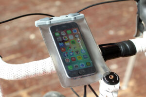 aquapac Bike-Mounted Waterproof Case - on bike