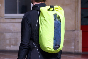 AlpKit Gourdon 25 drybag rucksack - worn