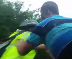 Cyclist pushed off bicycle July 2015 Facebook still