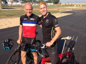 Daves Brailsford and Sims, plus a Raleigh Chopper (photo via Twitter)