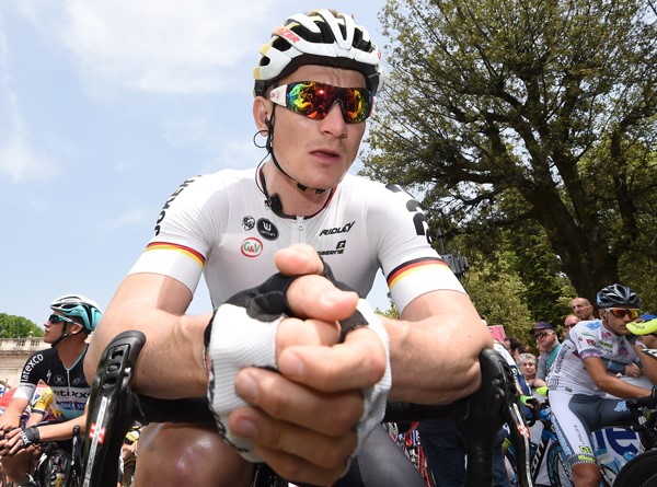 Andre Greipel at start of 2015 Giro Stage 6 (picture ANSA, Dal Zennaro)