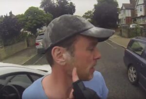 Still taken from Van Driver Attacks Innocent Cyclist YouTube video