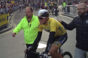 Edvald Boasson Hagen after winning 2015 Tour of Britain (copyright Simon MacMichael)