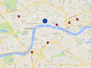 Map of 2014 London cycling fatalities