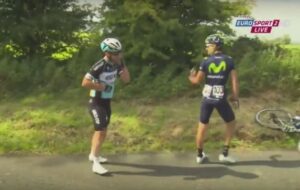 Mark Cavendish and Gorka Izaguirre Tour of Britain 2015 TV still