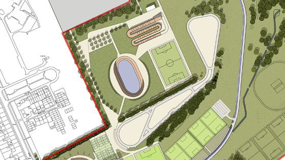 Middlesbrough outdoor velodrome aerial plan (source British Cycling)