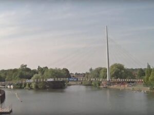 Reading pedestrian and cycle bridge (image taken from YouTube video)