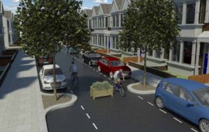 Residential street with modal filter (source LB Waltham Forest Mini Holland bid)