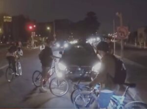 Still taken from YouTube video of San Francisco Critical Mass ride