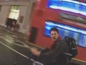 Angry cyclist (taken from YouTube video)