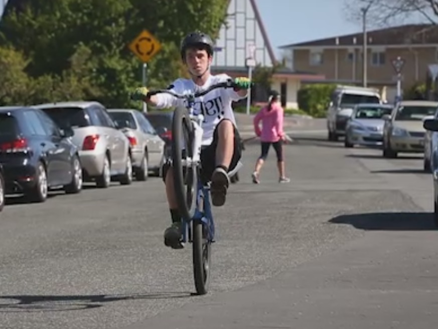 Harry Denton doing a manual (image from stuff.co.nz video)