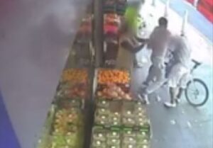 Cyclist assaulted outside East London shop.JPG