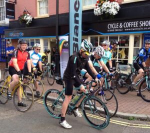 Riders gathering outside Twenty3c store (via Facebook).jpg