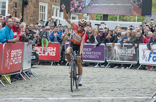 Lizzie Armitstead wins 2015 national road championship  (picture Allan McKenzie, SWpix.com)