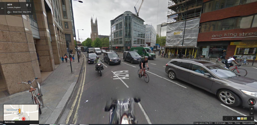 Hammersmith Gyratory Google Streetview 2015