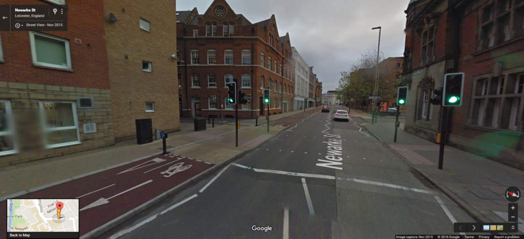 Leicester Newark St bike lane