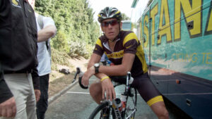 Lance Armstrong on bike Photo by Maryse Alberti, Courtesy of Sony Pictures Classics