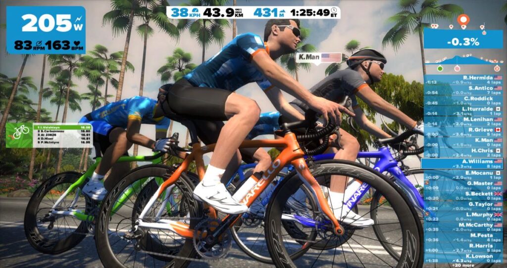 Zwift screen – 1