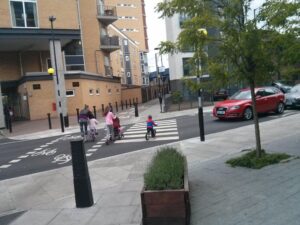 Hackney bike and pedestrian crossing. pic by Laura Laker