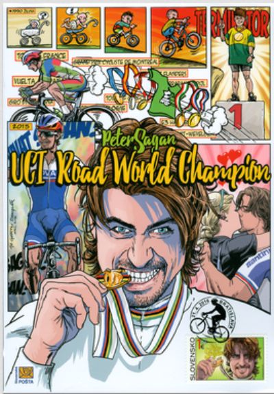 Peter Sagan 1 eurio stamp road world champion.JPG