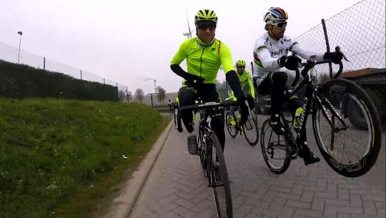 Peter Sagan Scheldeprijs training ride (Tinkoff video still via Twitter).JPG