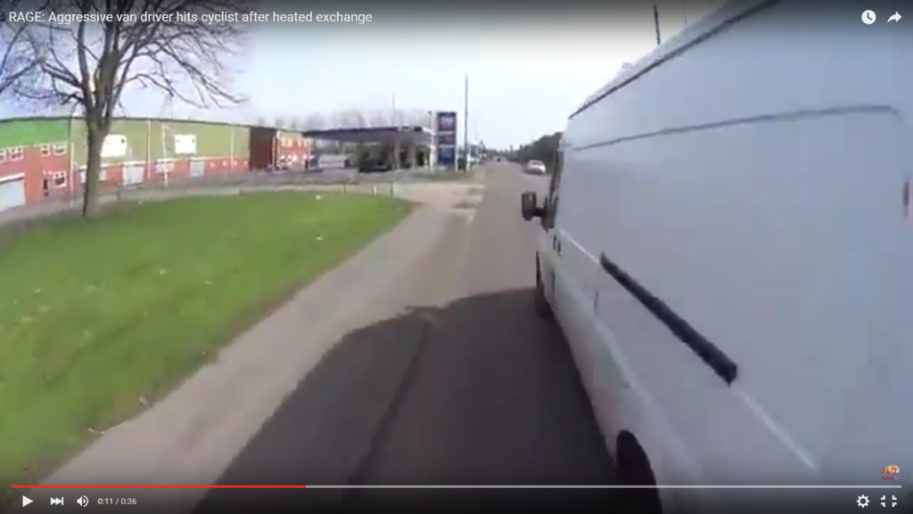 White van close overtake