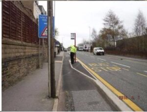 Leeds Bradford CC bus stop Credit Ken Spence