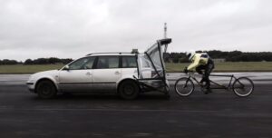 Operation Pacemaker performing speed trial in the rain at 90mph (via Twitter).jpg