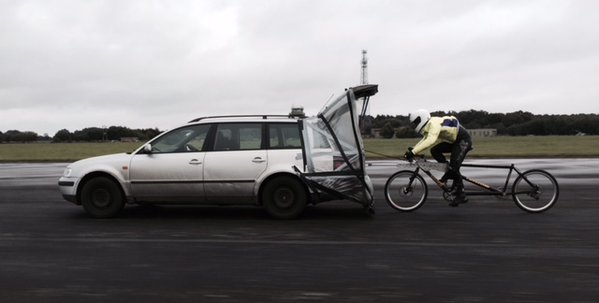 Operation Pacemaker performing speed trial in the rain at 90mph (via Twitter).jpg