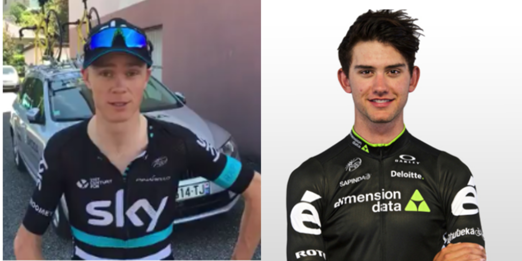 Chris Froome (image via Twitter) + Keagan Girdlestone (picture by Anthony Fitzhenry via africastream.com).png