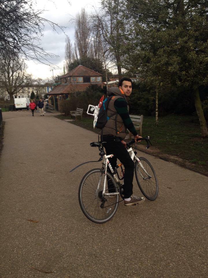 Amine Khadiry with his retrieved bike