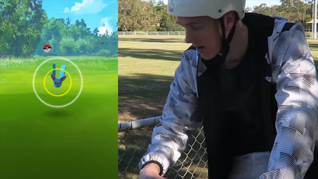 YouTube still of Pokémon GO player