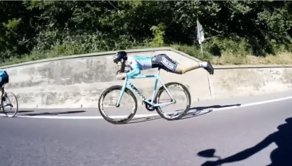 Superman luge fixie rider