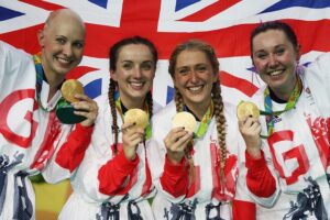 Team GB women’s team pursuit with Rio 2016 gold medals (copyright Britishcycling.org_.uk).jpg