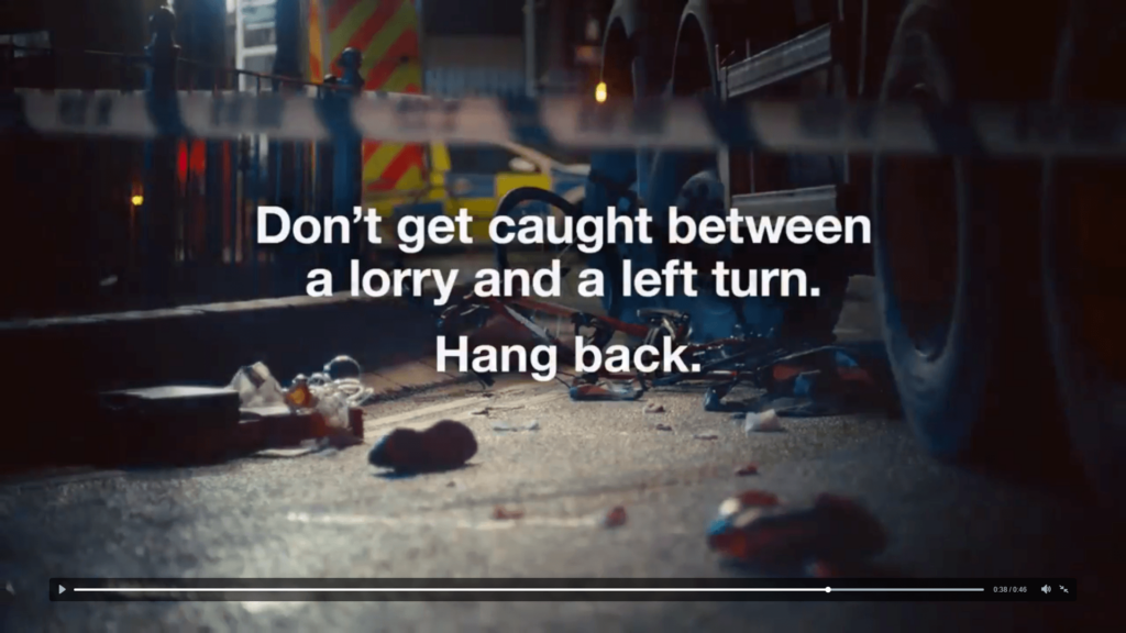 Think! Department for Transport still from lorry danger video