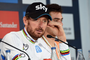 Sir Bradley Wiggins after becoming World Time Trial Champion, 2014 (copyright Britishcycling.org.uk)