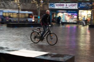 Cyclist riding through pedestrian area – image via Graeme Paterson on Flickr.jpg