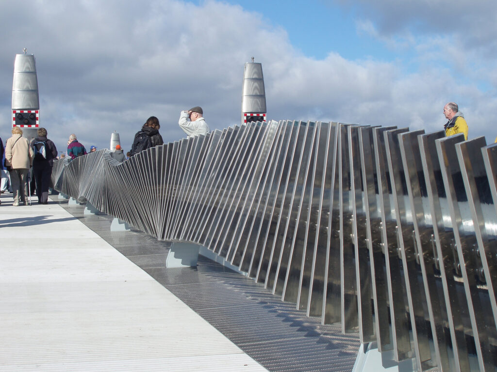 Razor sharp Twin Sails Bridge barriers – image via Lets Go Out Bournemouth on Flickr (2).jpg