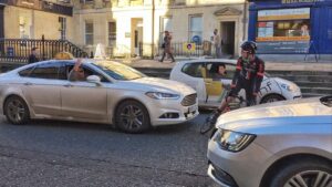 Bath taxi driver drives into Edmund Bradbury
