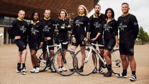 Tour de Celebs: Louie Spence, Angellica Bell, Austin Healey, Amy Williams, Jodie Kidd, Hugo Taylor, Lucy Mecklenburgh, and Darren Gough