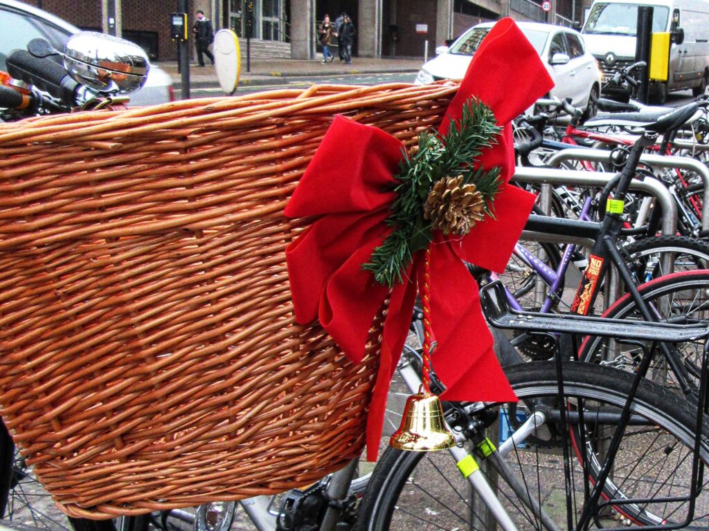 Bike Basket and Christmas Bow (licensed CC BY 2.0 on Flickr by Dun.can).jpg