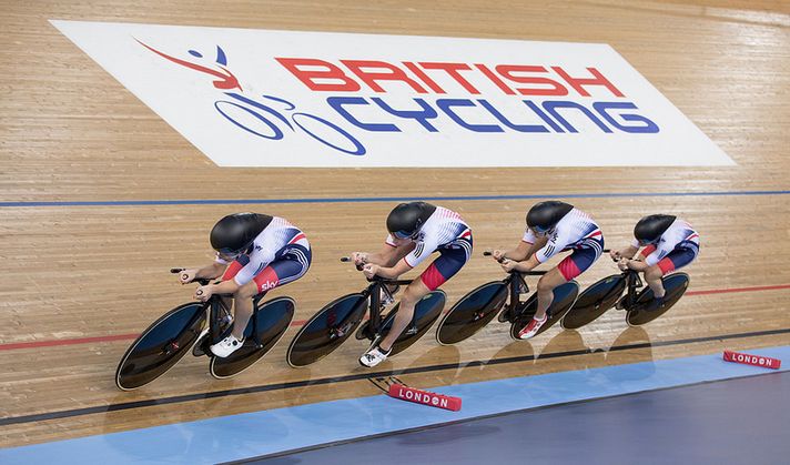 British Cycling logo at Lee Valley, World Championships 2016 (copyright Britishcycling.org_.uk).JPG