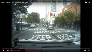 Self-driving car caught on camera running red light