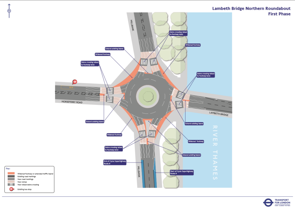 Lambeth North Roundabout plans