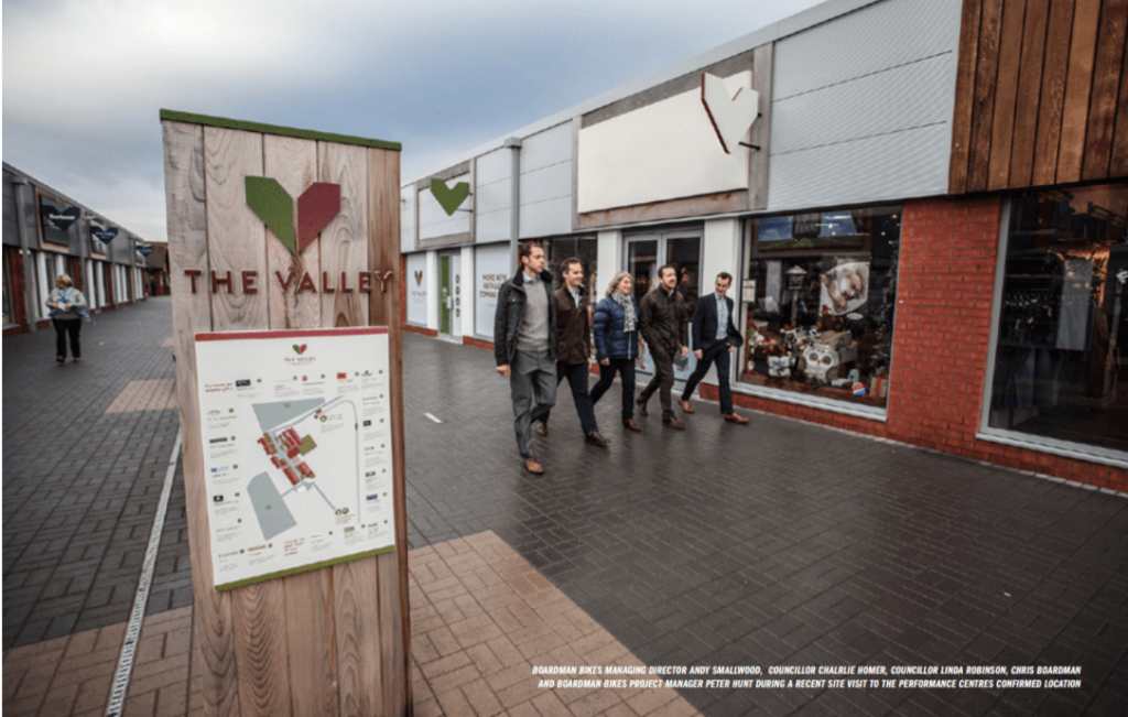 Boardman Bikes and councillors, The Valley retail park,